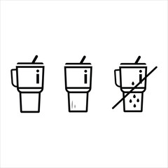 Modern vacuum-insulated thermal water bottle icons set.