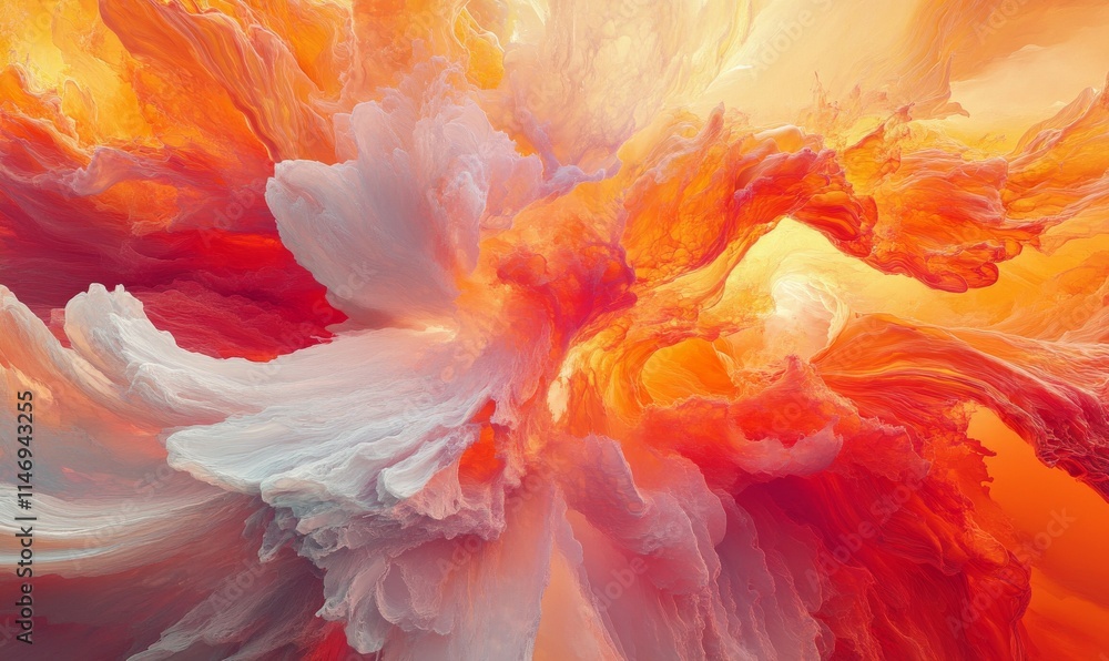 Poster dynamic flame waves exploding outward, vivid reds and yellows engulfing the scene, creating an abstr