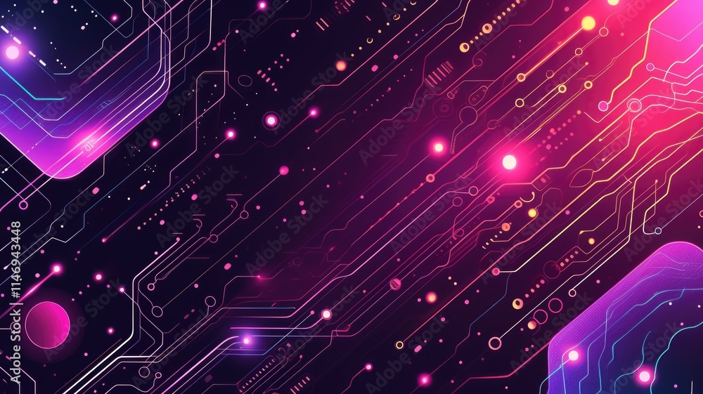 Poster futuristic abstract background featuring technological elements ideal for web3 events. vibrant color