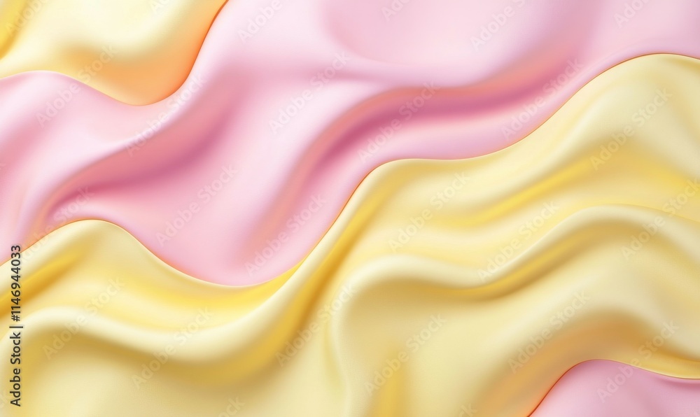 Poster elegant 3d gradient background with undulating surface. yellow and pink wallpaper with copy-space.