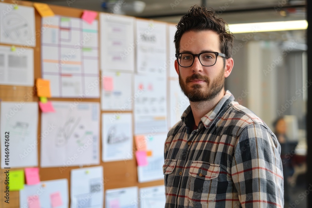 Aufkleber creative professional engaged in brainstorming session in a collaborative workspace surrounded by pr