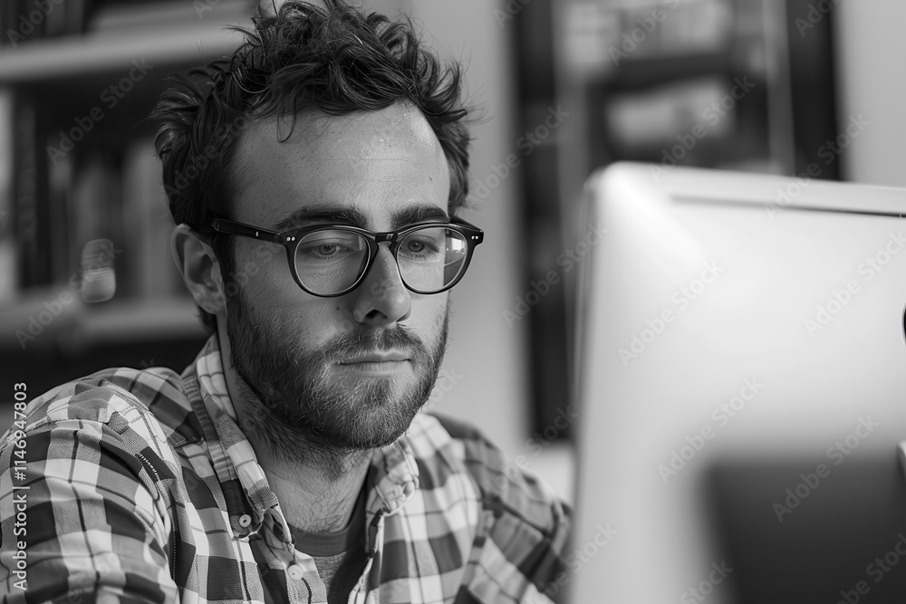 Aufkleber Creative professional engaged in brainstorming session in a collaborative workspace surrounded by project notes and sketches during a workday