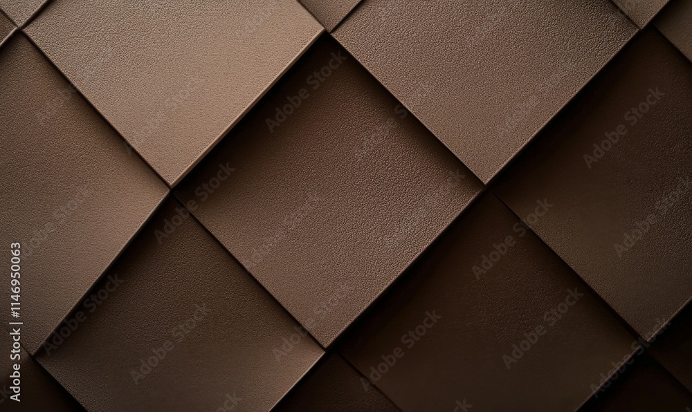 Poster overlapping diamond shapes with a textured mocha mousse finish, set against a minimalistic backgroun