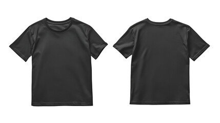 Plain Black TShirt Mockup Front and Back Views, Apparel Design