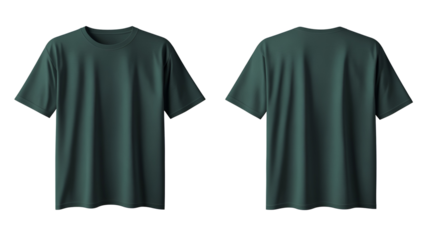 Dark Green TShirt Mockup Front and Back Views, Apparel Design