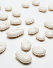 White Beans, isolated on white background. Generative AI