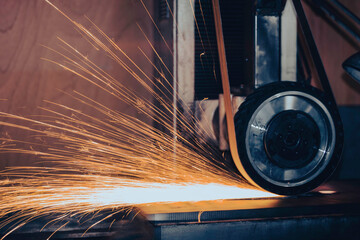sparks from a steel grinder