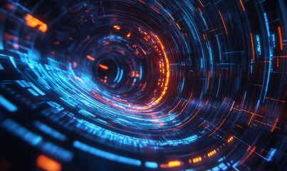 Sound Wave and Audio Technology Concept. Blue, Futuristic Digital Style.