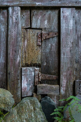 Detail of an old wall made from scraps of wood