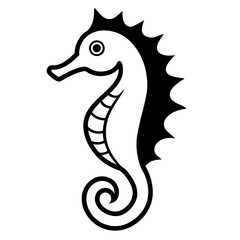 seahorse line art vector