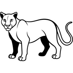 panther line art vector