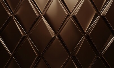 Symmetrical diamond shapes intersecting with thin lines, over a chocolate mocha background.