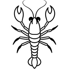 lobster line art vector