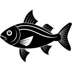 Trout fish silhouette vector illustrator
