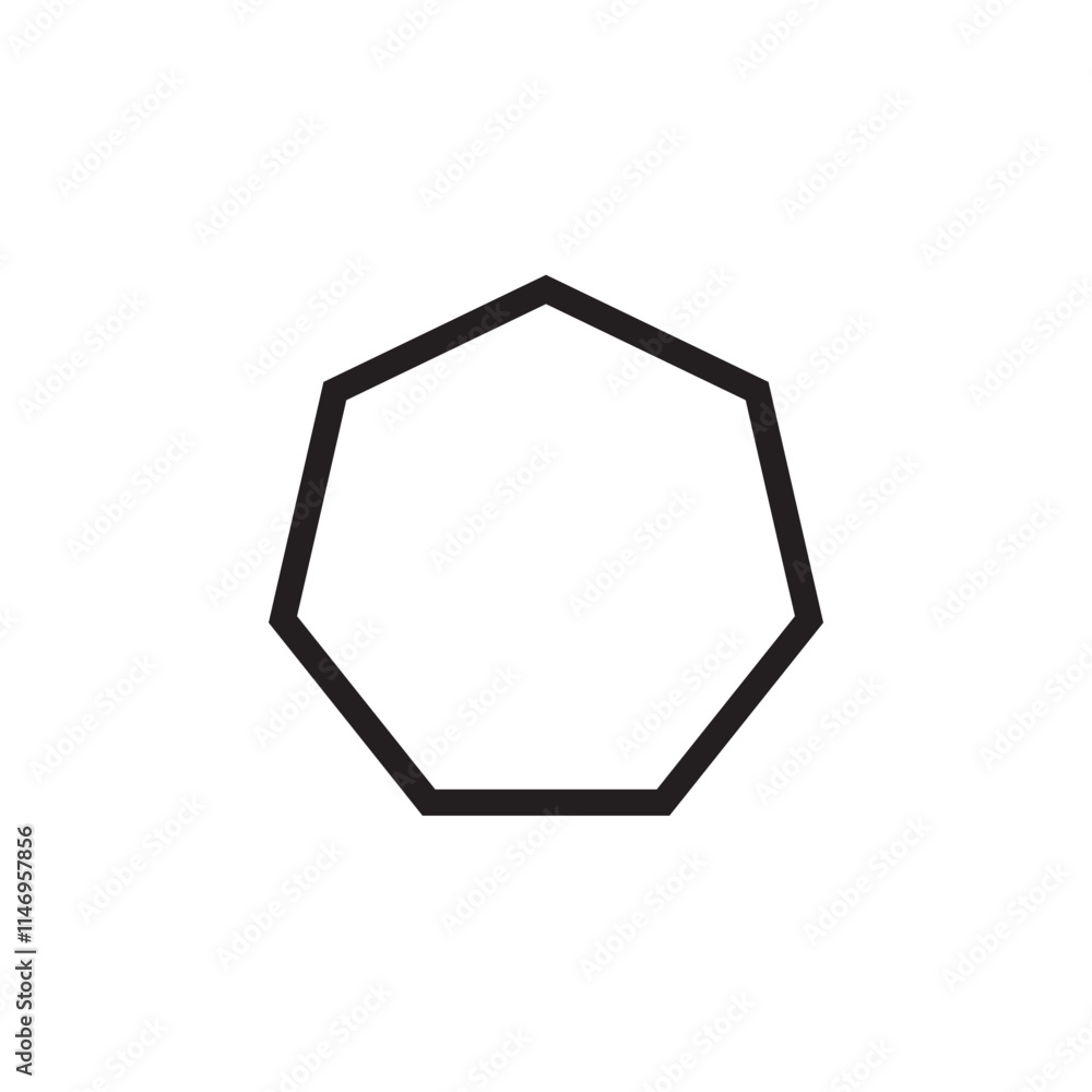 Poster a simple hexagon shape icon, often used in geometry, design, or mathematical visuals.