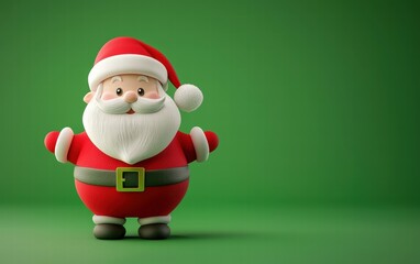 Obraz premium 3D cute Santa on bright green background