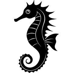 Fototapeta premium seahorse silhouette vector illustrator
