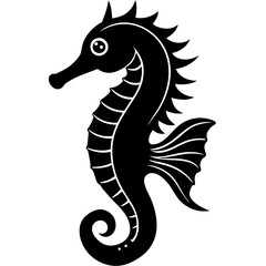 seahorse silhouette vector illustrator