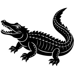 crocodile line art vector