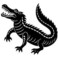 crocodile line art vector