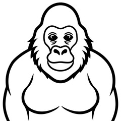gorilla line art vector © MdShuvo
