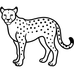 cheetah line art vector