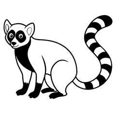 lemur line art vector © MdShuvo