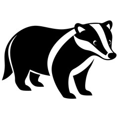 Fototapeta premium badger silhouette vector illustrator 
