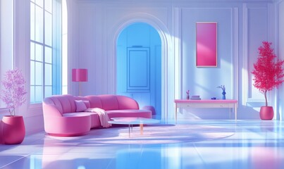 Luxury Interior Design Background. Stylish Living Room.