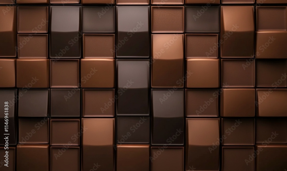 Aufkleber square patterns in alternating chocolate and mocha tones, arranged in a clean grid design with subtl