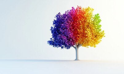 Celebrating pride month with vibrant rainbow tree symbolizing lgbtq equality and acceptance in nature inspiring change and awareness