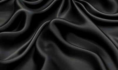 Obraz premium Undulating Black Surface with Copy-Space. Modern 3D Minimalist Background