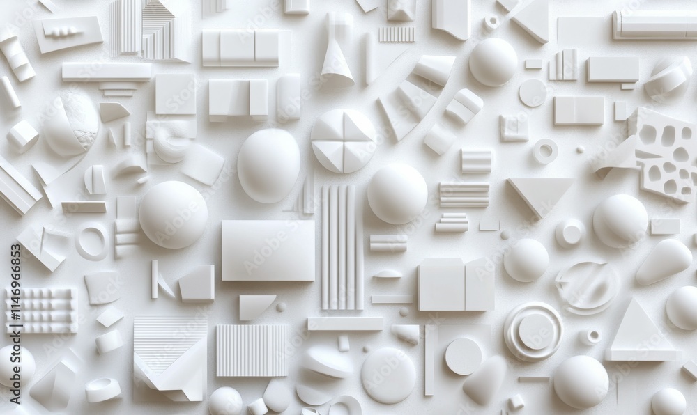 Poster white 3d shapes arranged to create a business abstract background. .