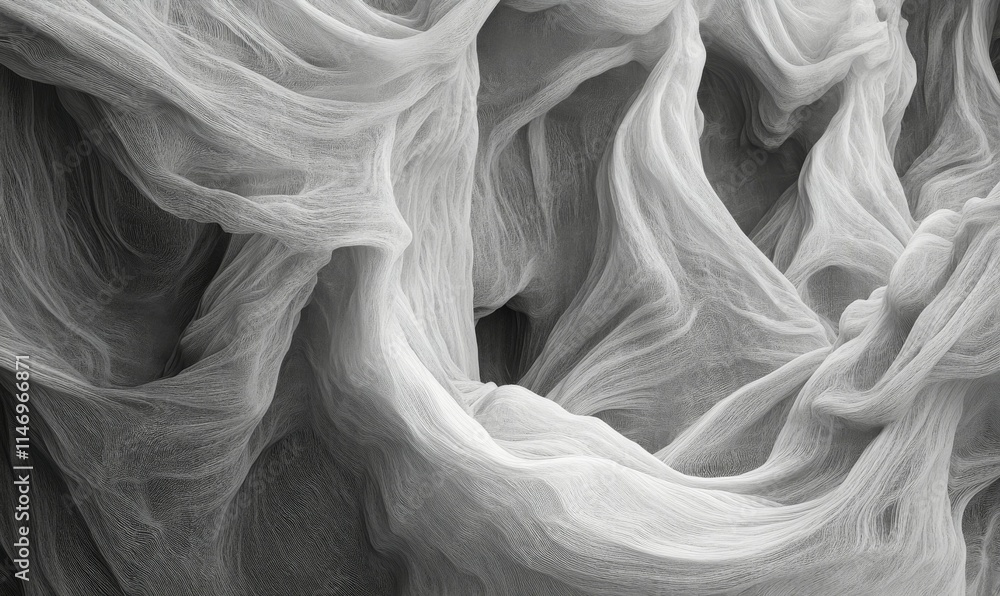 Aufkleber smoky tendrils curling in abstract forms, each line distinct in soft grayscale tones. .