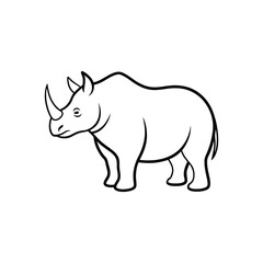 Vector illustration of a wild rhinos