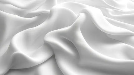 Obraz premium Abstract white fabric texture with elegant, flowing folds and soft light.