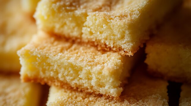 Closeup of golden-brown butter cookies with crumbly texture