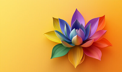 Celebrating lgbtq pride month with colorful lotus art symbolizing equality and love vibrant background inspirational perspective