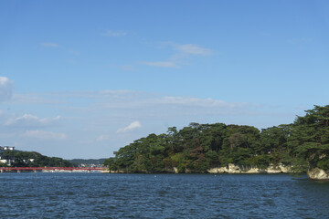 Fototapeta premium 松島湾 遊覧船から眺める海の風景 Matsushima Bay Ocean view from a sightseeing boat