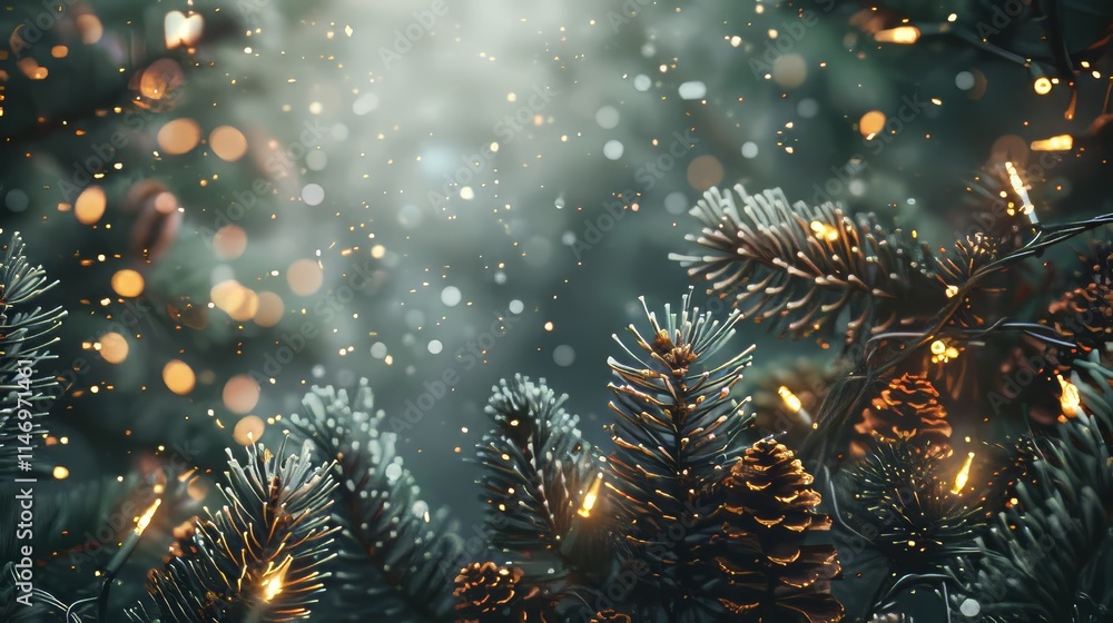 Poster a tree with lights on it is shown in the image. the lights are placed on the branches of the tree