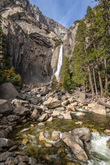 Visit Lower Yosemite Falls in Yosemite Valley