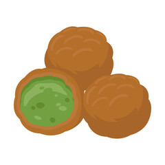 Falafel Emoji Icon Illustration. Traditional Food Vector Symbol Emoticon Design Doodle Vector.