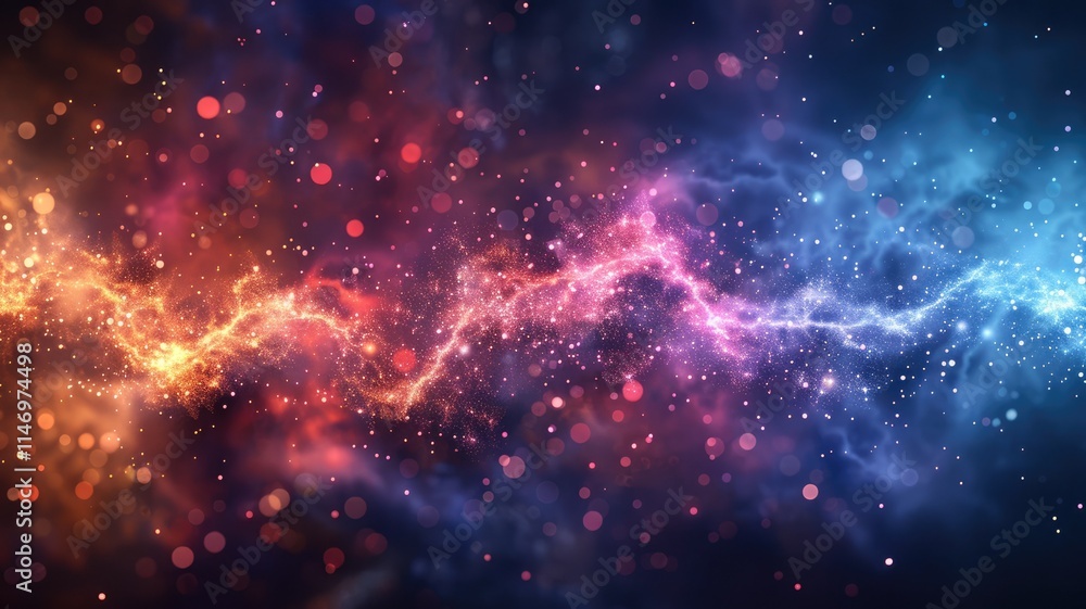Poster explore a vibrant abstract background featuring colorful swirls and sparkling effects. perfect for c