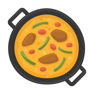 paella dish top view cartoon clip art preview
