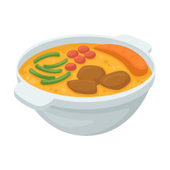 Pot of Food Emoji Icon Illustration. Casserole Dish Vector Symbol Emoticon Design Doodle Vector.