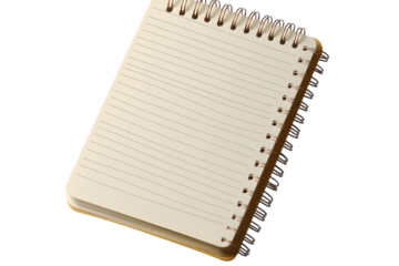 Spiral Notepad With Lined Pages Isolated Against A White Background. The Notepad Is Small And Ideal For Writing Notes. Isolated on transparent background, png.