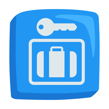 Left Luggage Emoji Icon Illustration. Bag Sign Vector Symbol Emoticon Design Doodle Vector.