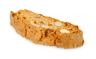 Traditional Italian almond biscuit (Cantucci) isolated on white