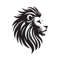 A lion's head silhouette vector.
