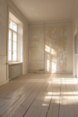 Obraz premium Spacious children's room with empty walls.